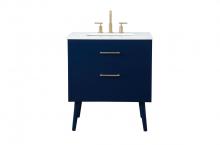 Elegant VF41030MBL - 30 inch bathroom vanity in Blue