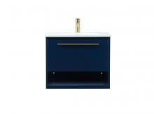 Elegant VF43524MBL - 24 inch Single bathroom vanity in blue