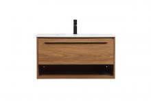 Elegant VF43536WB - 36 inch Single bathroom vanity in walnut brown