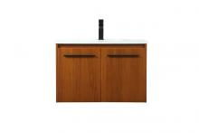 Elegant VF44530MTK - 30 Inch Single Bathroom Vanity in Teak