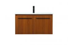 Elegant VF44536MTK - 36 Inch Single Bathroom Vanity in Teak