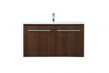 Elegant VF44536MWT - 36 Inch Single Bathroom Vanity in Walnut