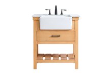 Elegant VF60130NW - 30 Inch Single Bathroom Vanity in Natural Wood