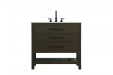 Elegant VF60536MMB - 36 inch Single Bathroom Vanity in Mocha Brown