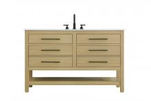 Elegant VF60554MHB - 54 inch Single Bathroom Vanity in Honey Brown