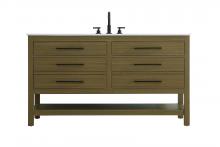 Elegant VF60560MCB - 60 inch Single Bathroom Vanity in Chestnut Brown