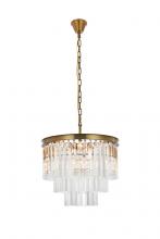 Elegant 1201D20SG/RC - Sydney 20 Inch Round Crystal Chandelier in Satin Gold