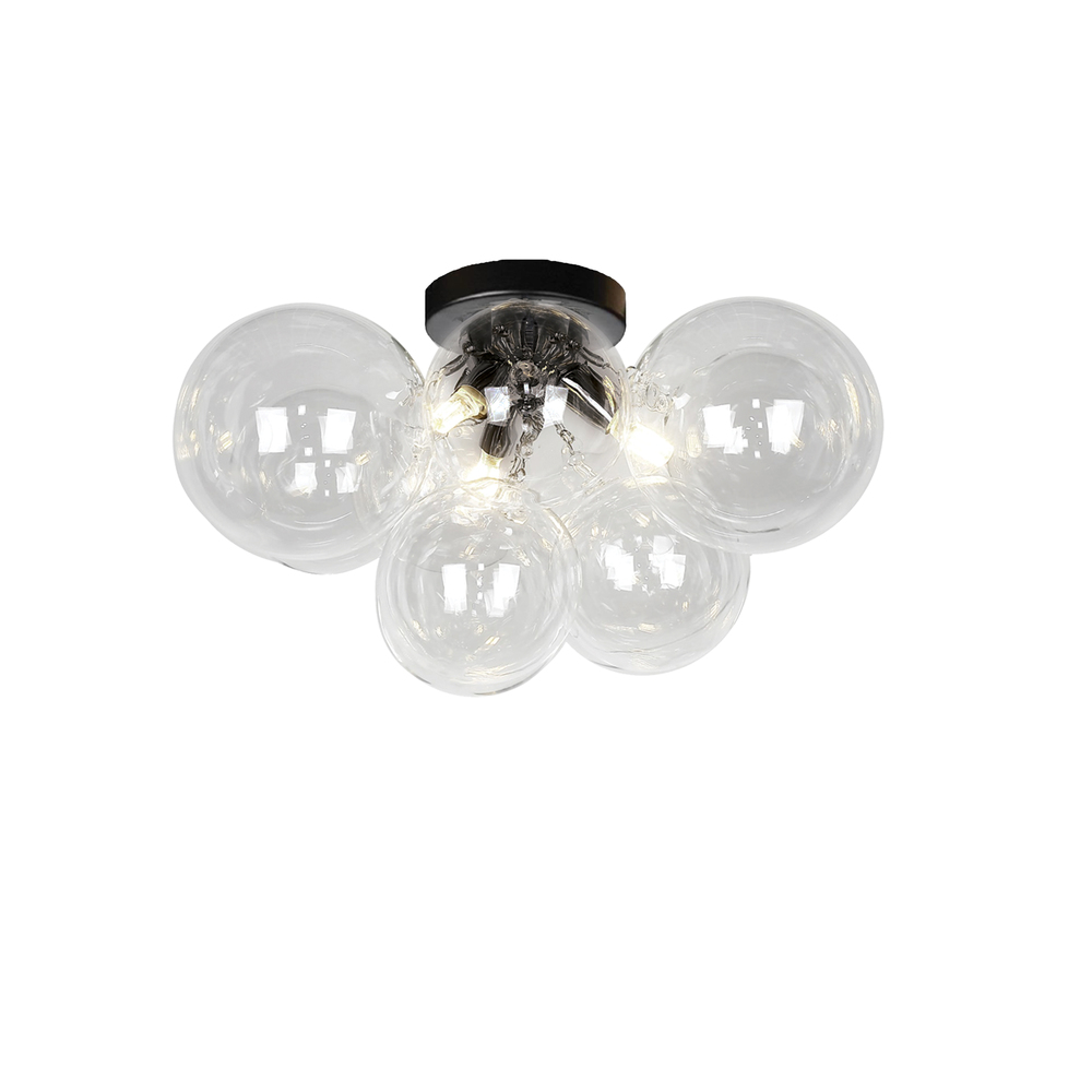 3LT Halogen Flush Mount, MB w/ Clear Glass