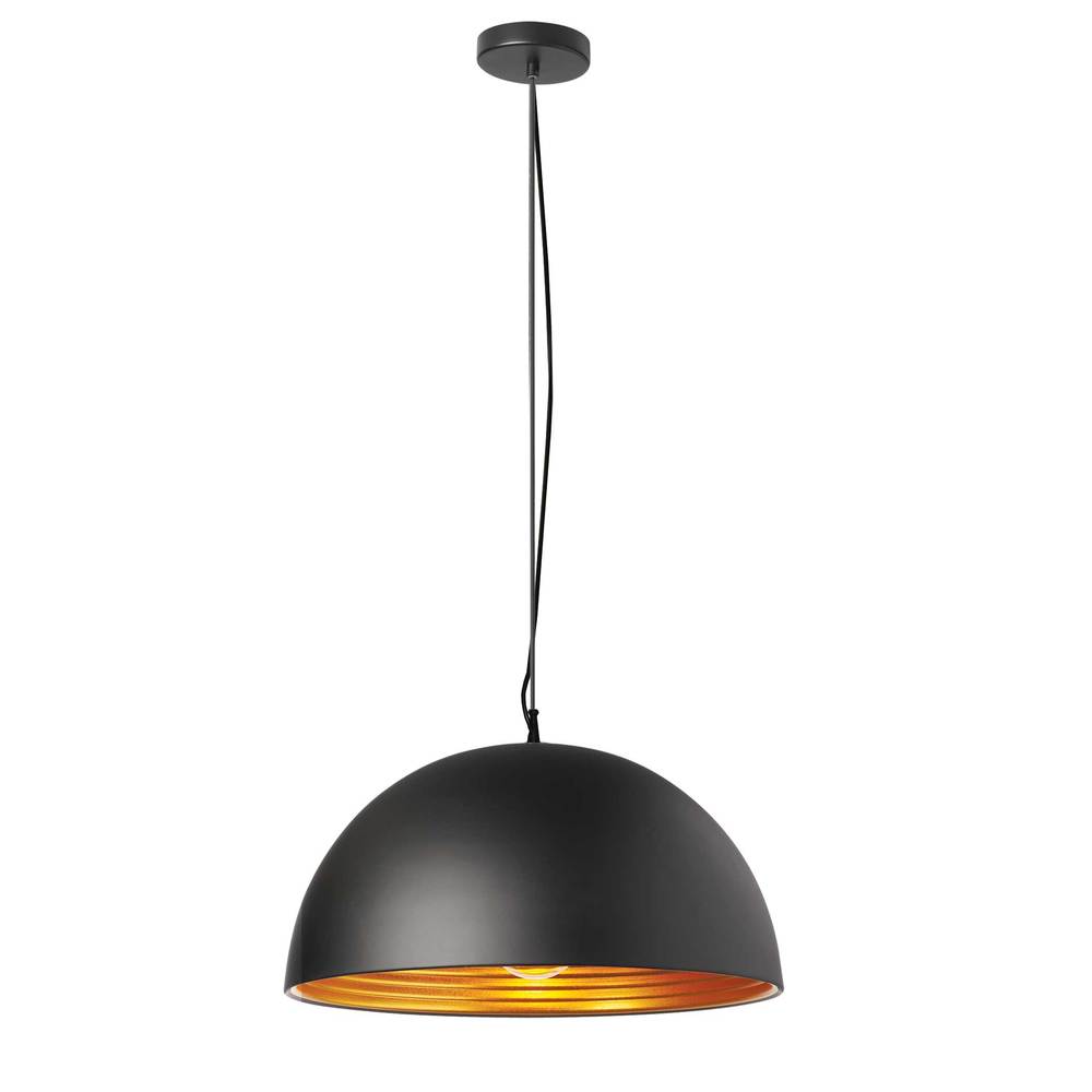 1 Light Pendant, Matte Black / Gold