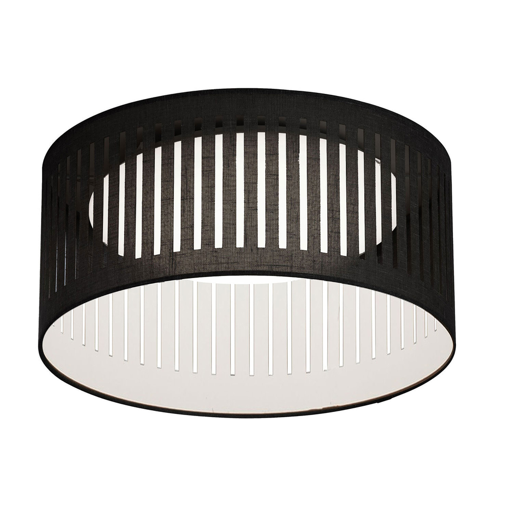 14W Slit Drum Flush Mount, Black