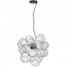 Dainolite CLZ-206P-MB - 6 Light Halogen Pendant Matte Black with Clear Spiral Glass