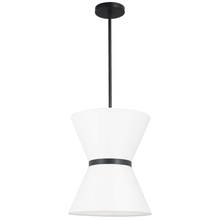 Dainolite CTN-121P-MB-790 - 1 Light Incandescent Pendant, Matte Black with White Shade