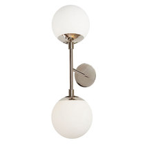 Dainolite DAY-232W-PC - 2 Light Halogen Polished Chrome Wall Sconce w/ White Glass