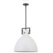 Dainolite LBY-201P-MW-MB - 1 Light Incandescent Pendant Matte Black with Matte White Metal Shade