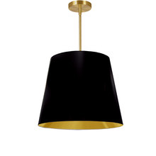 Dainolite ODR-M-698 - 1LT Oversized Drum Pendant Medium, BK/GLD Shade