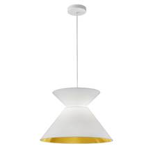 Dainolite PAT-181P-WH-692 - 1 Light Patricia Pendant, White with White/Gold Shade