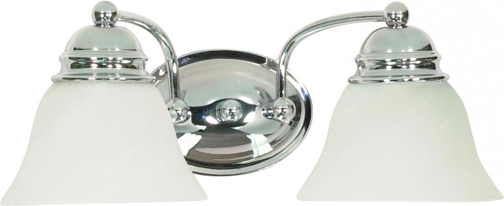 Empire - 2 Light 15" Vanity with Alabaster Glass - Polished Chrome Finish