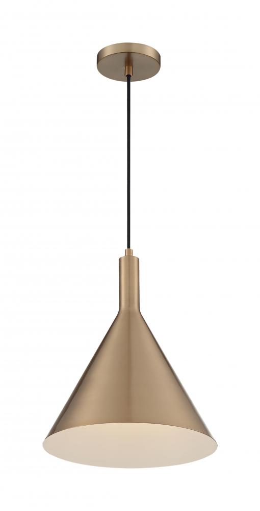 Lightcap - 1 Light Pendant with- Burnished Brass Finish