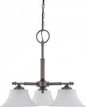 Nuvo 60/4023 - 3-Light Small Chandelier in Aged Pewter Finish with Frosted Etched Glass