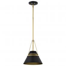 Nuvo 60/7767 - Adina 1 Light Small Pendant; Matte Black and Natural Brass Finish