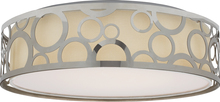 Nuvo 62/988 - 15" Filigree LED Decor Flush Mount Fixture - Polished Nickel Finish - White Fabric Shade