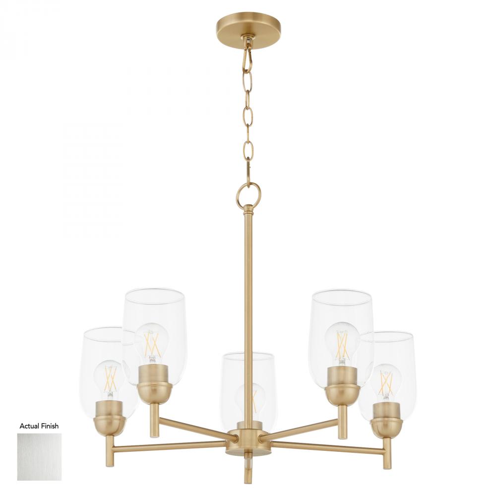 Wallinger 5 Light Chandelier, Satin Nickel