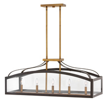 Hinkley 3416BZ - Large Five Light Linear Chandelier