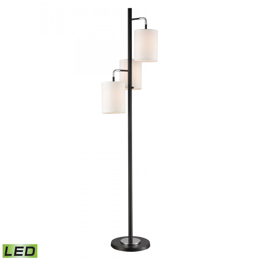 Uprising 72'' High 3-Light Floor Lamp - Black - Includes LED Bulbs