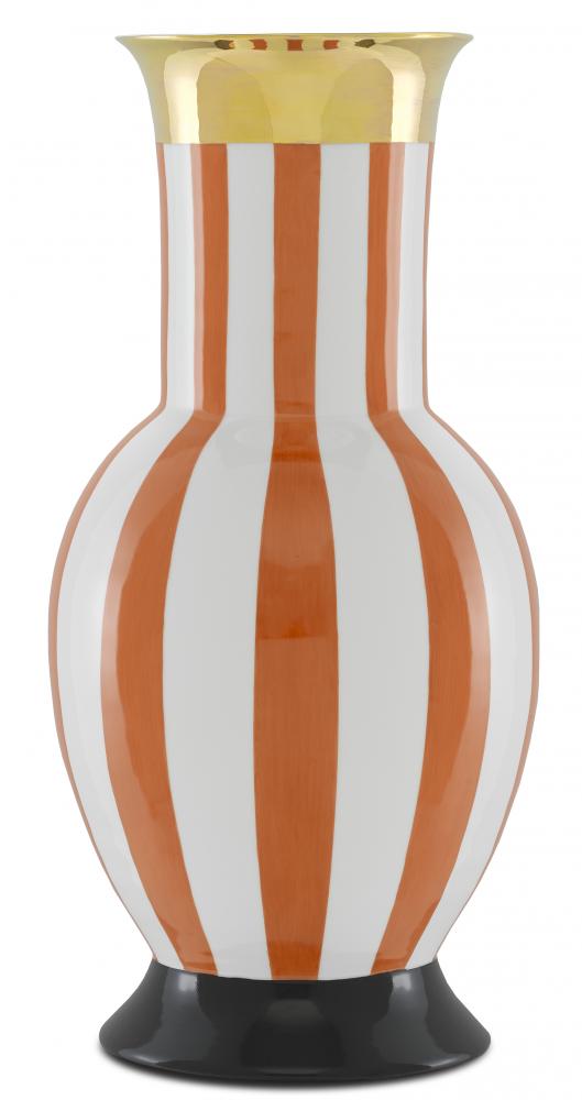 De Luca Large Coral Strip Vase