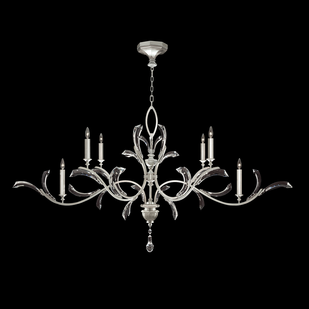 Beveled Arcs 74"W Oblong Chandelier